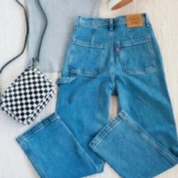 Levi's Ribcage Ankle Utility Straight Leg Carpenter Pants Jeans - Picture 8 of 12